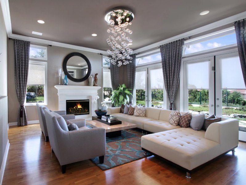 Stately elegance formal living room with a view