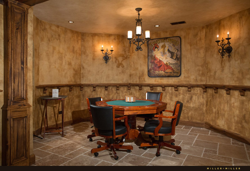 game poker room European faux finish painted walls