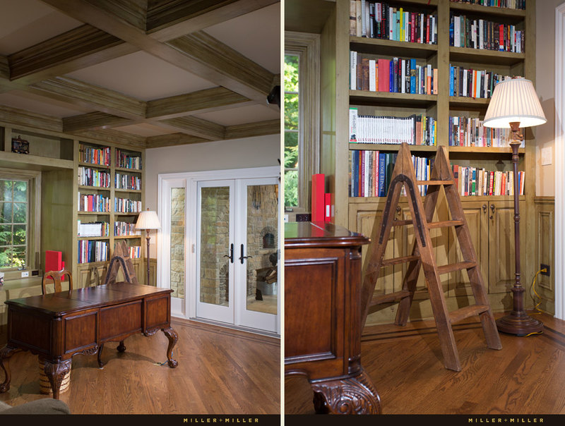 luxury office book shelves ladder