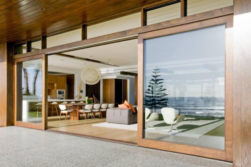Contemporary Sliding Glass Doors Living Room