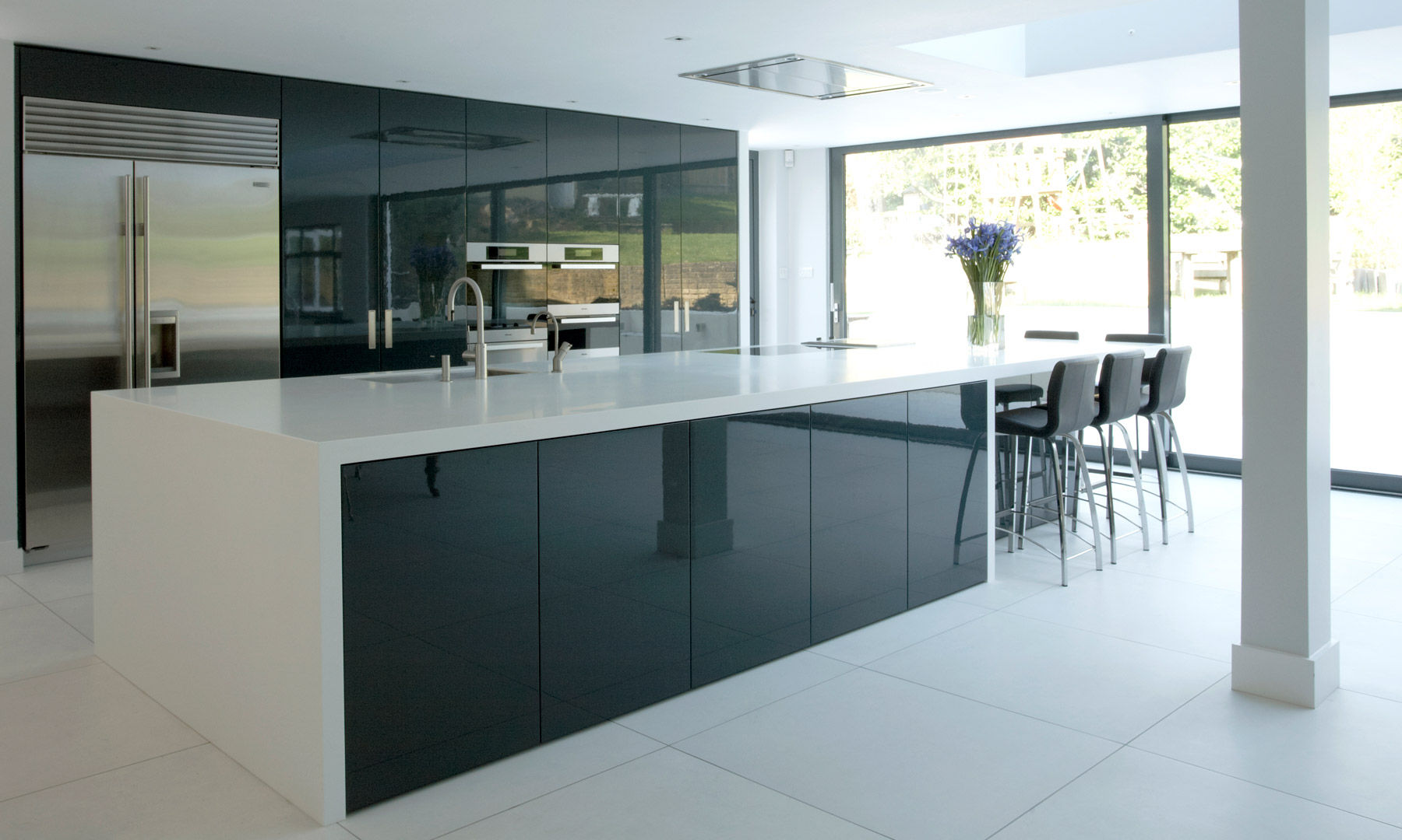 high gloss flooring for kitchen and bath