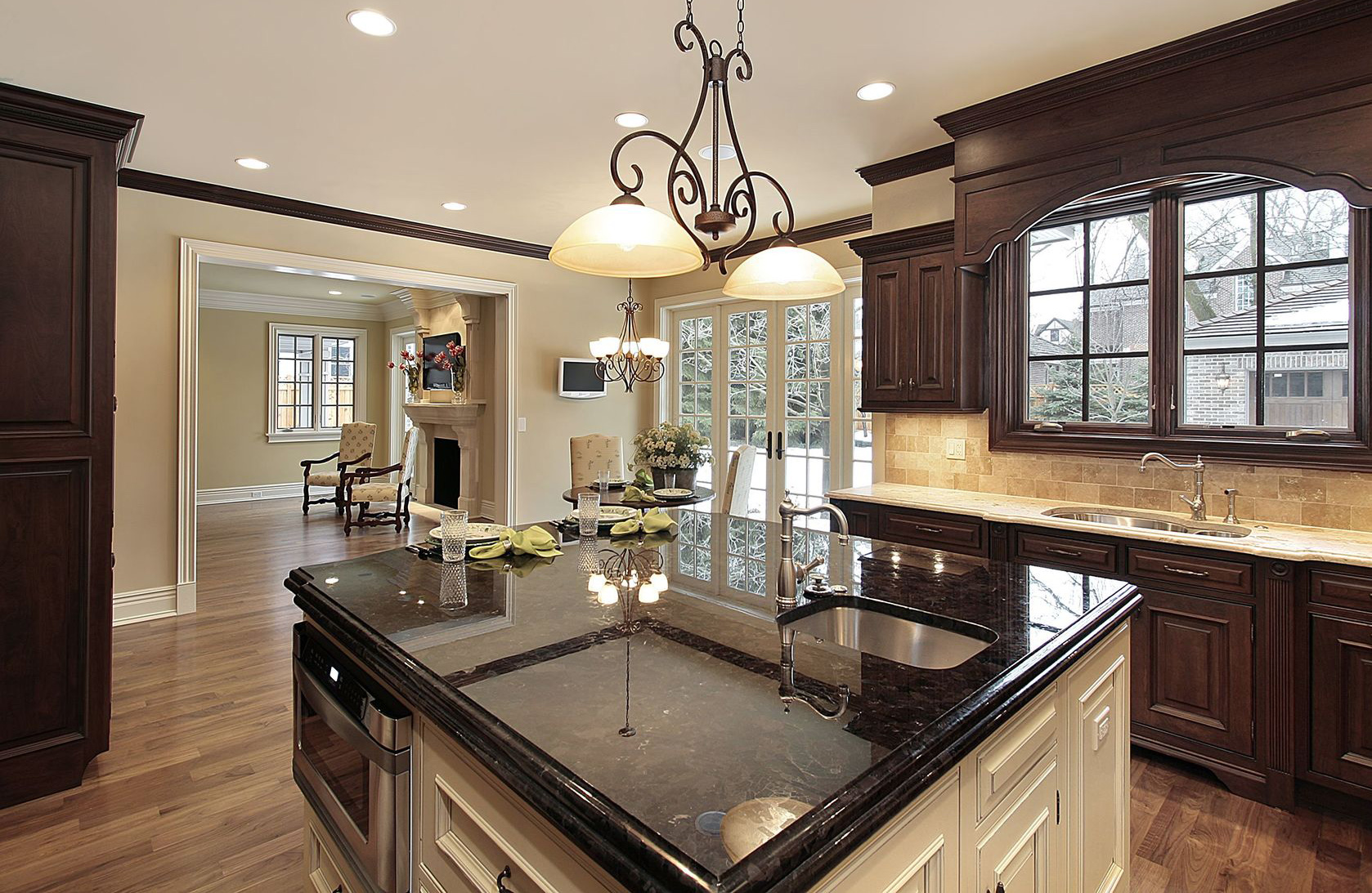 kitchen design with granite and tile