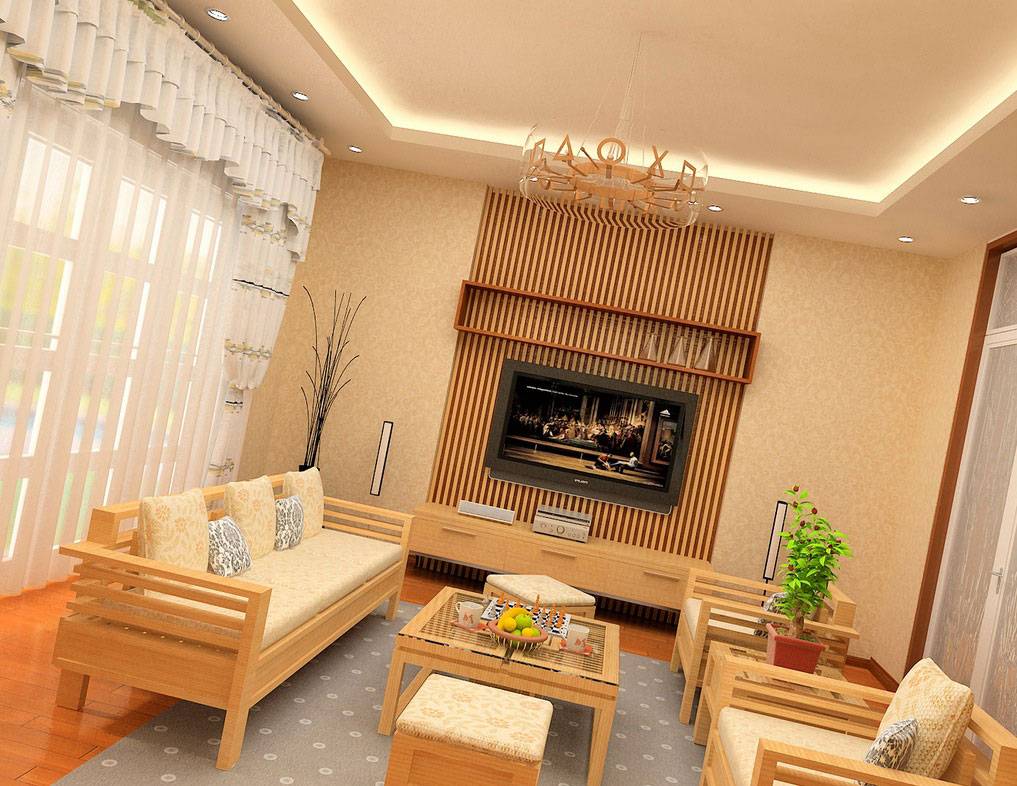 natural wood living room