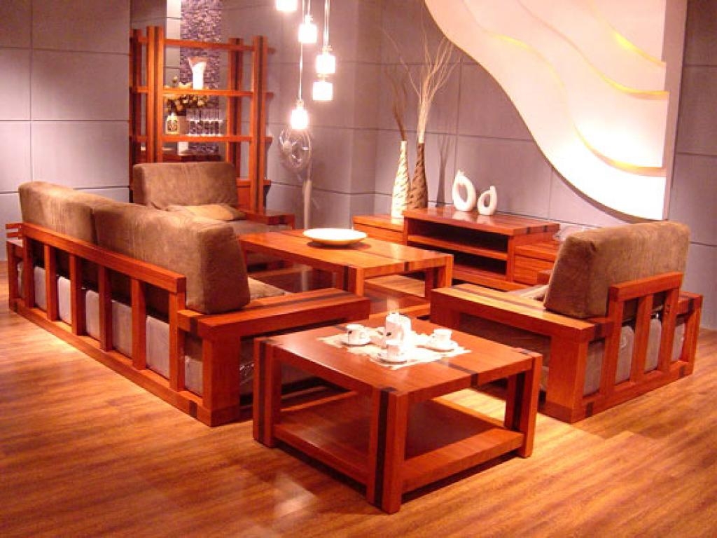wood living room furniture set