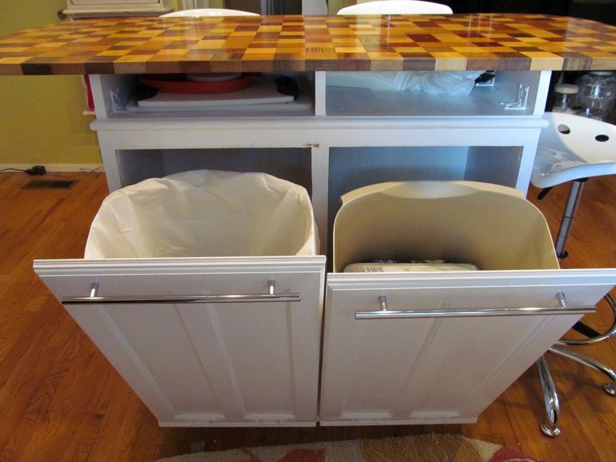 kitchen cabinet waste bins bed bath and beyound